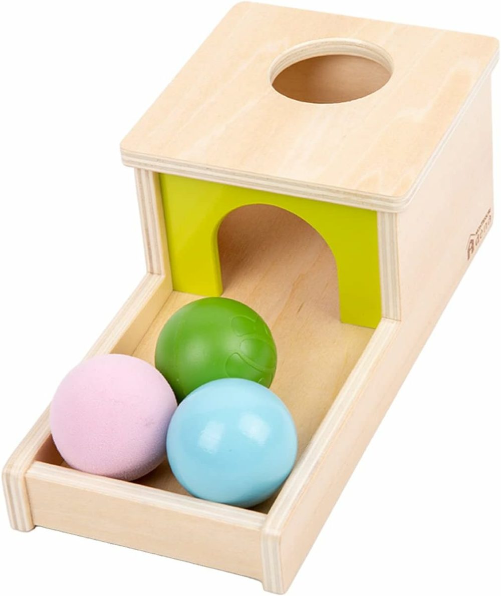 Object Permanence Box With Tray Three Balls Montessori Toys For 6-12 Months Baby 1 Year Old Infant Toddler (Small Box – Typical)  |  Sorting & Stacking Toys All Toys Sorting & Stacking Toys