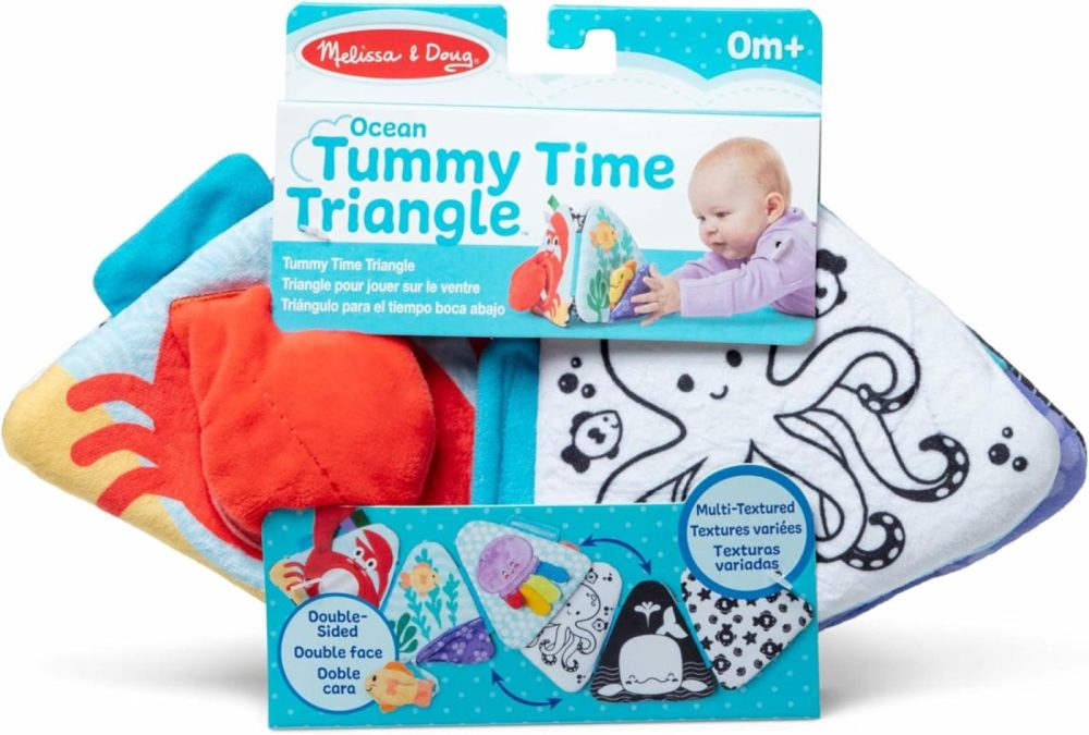 Ocean Tummy Time Triangle Infant Baby Toy  Soft Sensory Toy With Textures  Mirror  Floor Toy For Newborns To Ages 6 Months  |  Mirrors All Toys Mirrors