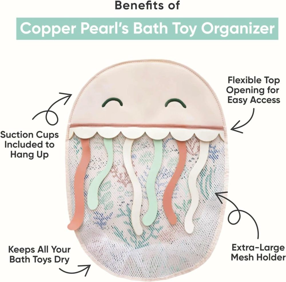 Oceana Bath Toy Organizer With Suction Cups By : Extra-Large Mesh Bath Toy Holder For Bathtub  Quick-Dry Bath Toy Storage Net  Convenient Bath Toy Net For Tub – Wade  |  Bath Toys All Toys Bath Toys