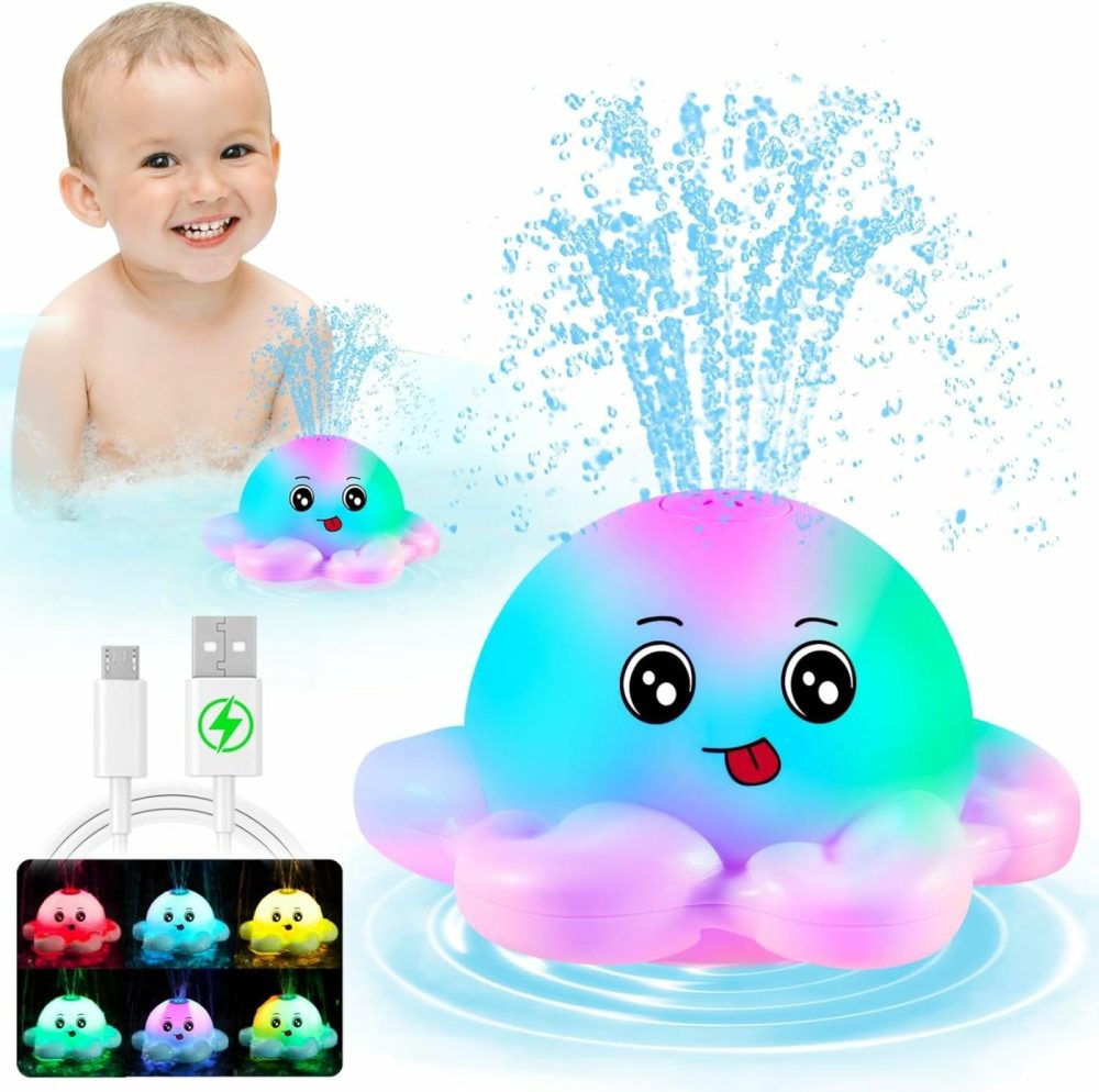 Octopus Bath Toys  Baby Pool Toys Water Table Spray Toy For Toddlers 1-3 2-4  Girls Light Up Baby Bath Toy Sprinkler 6-12-18 Months  Bath Fountain Toy Birthday Baby Shower Kid Girl 1 2 3 Gifts  |  Bath Toys All Toys Bath Toys