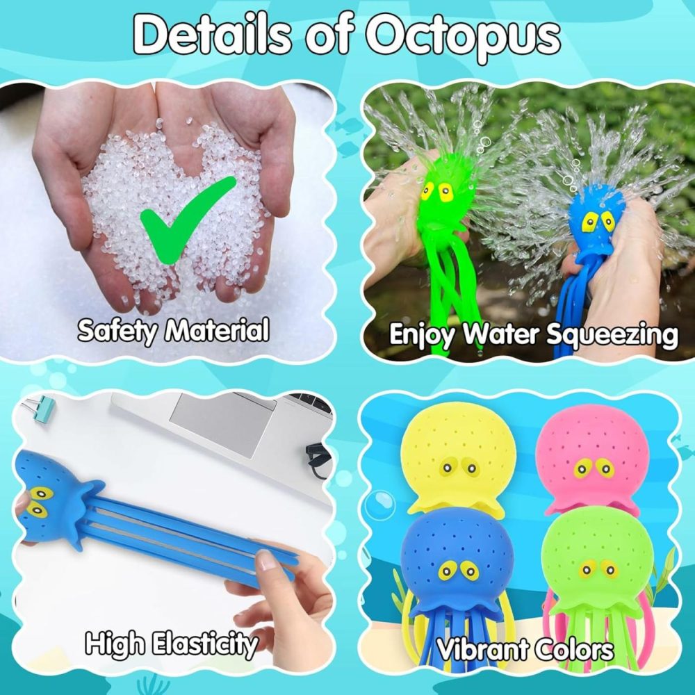 Octopus Water Pool Toys For Toddlers Water Bombs Splash Balls For Kids Summer Bath Swimming (Octopus3Pcs)  |  Bath Toys All Toys Bath Toys