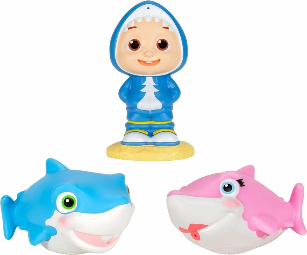 Official Bath Squirters  Featuring Jj Character Toy (4” Tall) And 2 Sharks (4” Wide)  Bath Time Fun Playset – Character Toys For Babies  Toddlers  And Kids  |  Bath Toys All Toys Bath Toys