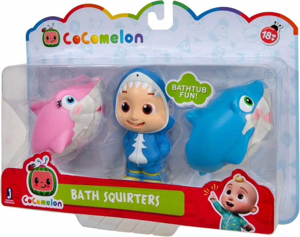 Official Bath Squirters  Featuring Jj Character Toy (4” Tall) And 2 Sharks (4” Wide)  Bath Time Fun Playset – Character Toys For Babies  Toddlers  And Kids  |  Bath Toys All Toys Bath Toys