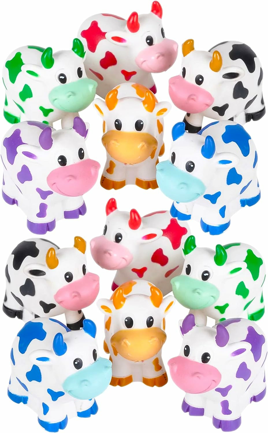 One Dozen (12) 2″ Rubber Bath Toy Animals (Cows)  |  Bath Toys All Toys Bath Toys