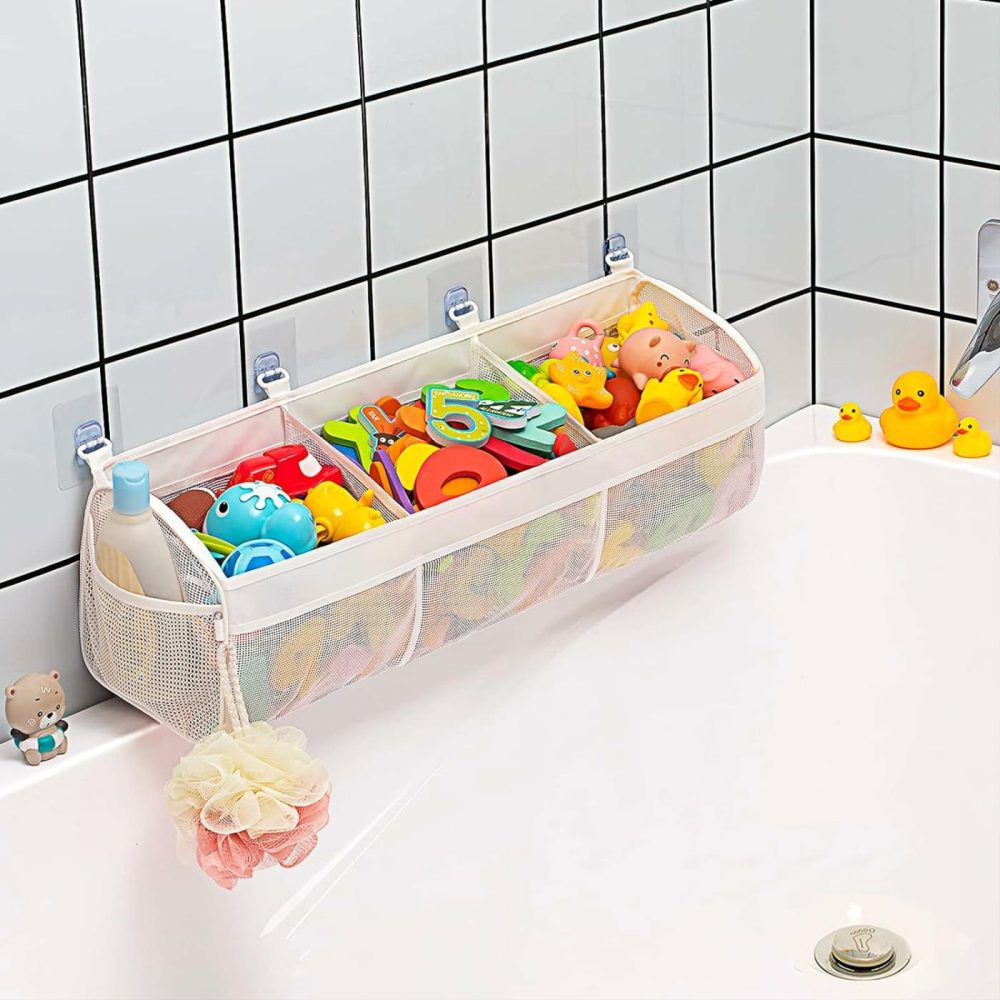 Original 3 Compartment Horizontal Large Openings Bath Toy Organizer For Tub  Capacity Upgrade Bath Toy Storage And Holder  Bathtub Toy Holder For Easy Access And Sorting Of Toys.  |  Bath Toys All Toys Bath Toys