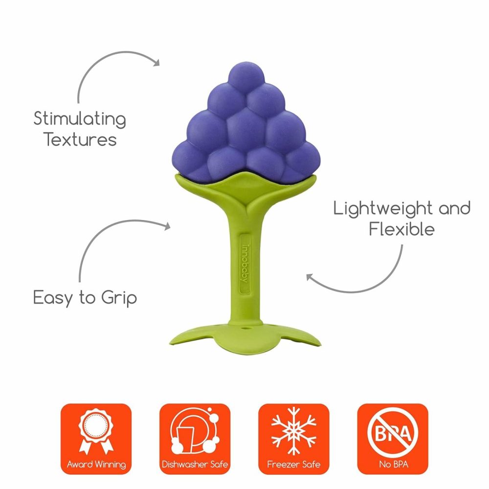 Original Teethin Smart Ez Grip Fruit Teether And Sensory Toy For Babies And Toddlers In Grape. Bpa Free Teether  |  Teethers All Toys Grape