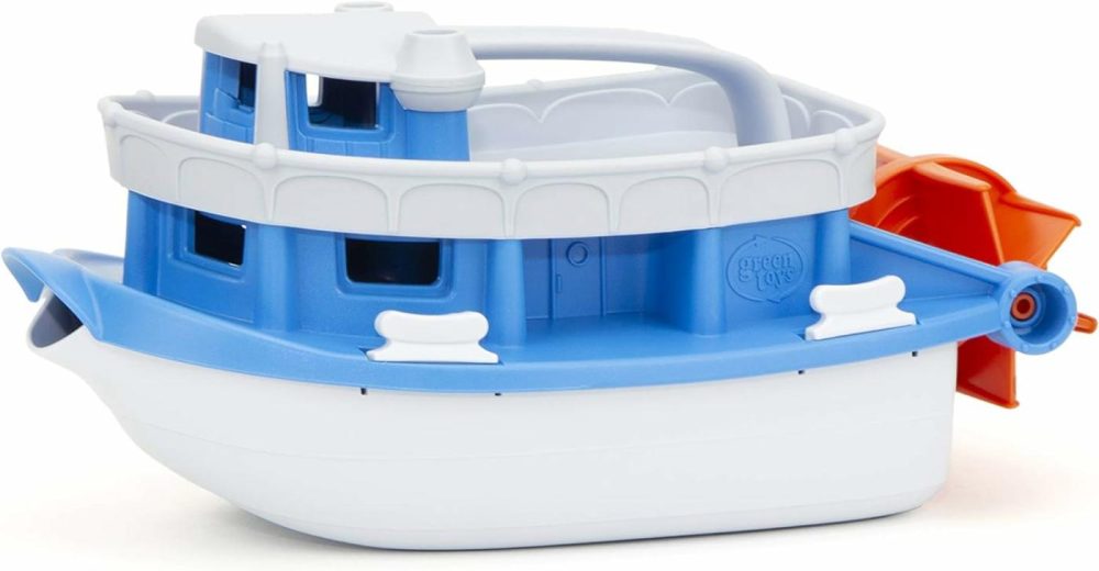 Paddle Boat  Blue/Grey – Pretend Play  Motor Skills  Kids Bath Toy Floating Pouring Vehicle. No Bpa  Phthalates  Pvc. Dishwasher Safe  Recycled Plastic  Made In Usa.  |  Bath Toys All Toys Bath Toys