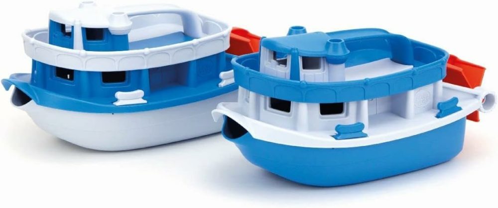 Paddle Boat  Blue/Grey – Pretend Play  Motor Skills  Kids Bath Toy Floating Pouring Vehicle. No Bpa  Phthalates  Pvc. Dishwasher Safe  Recycled Plastic  Made In Usa.  |  Bath Toys All Toys Bath Toys