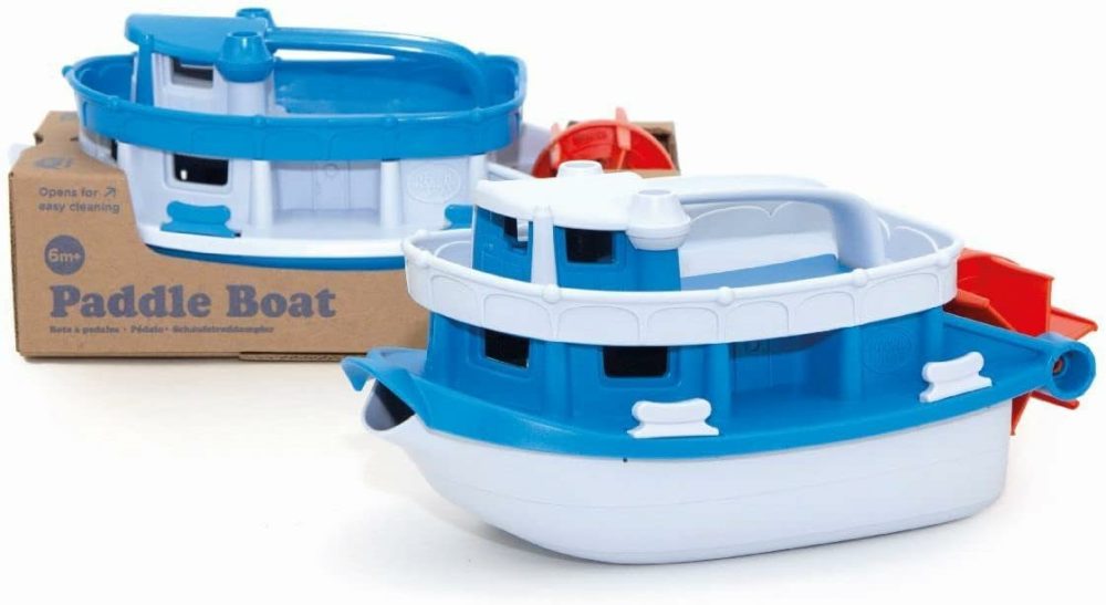 Paddle Boat  Blue/Grey – Pretend Play  Motor Skills  Kids Bath Toy Floating Pouring Vehicle. No Bpa  Phthalates  Pvc. Dishwasher Safe  Recycled Plastic  Made In Usa.  |  Bath Toys All Toys Bath Toys