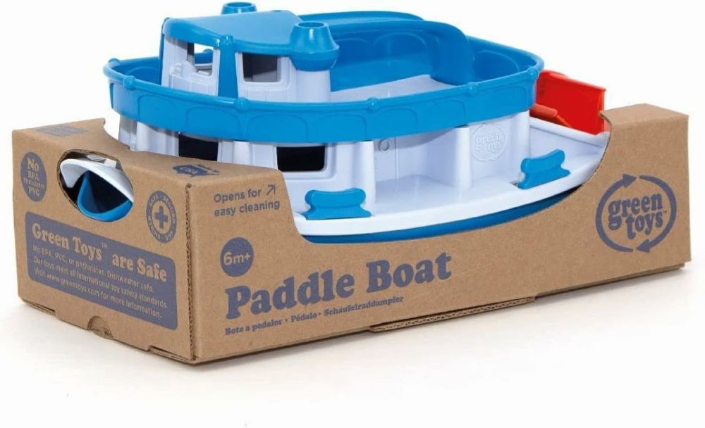 Paddle Boat  Blue/Grey – Pretend Play  Motor Skills  Kids Bath Toy Floating Pouring Vehicle. No Bpa  Phthalates  Pvc. Dishwasher Safe  Recycled Plastic  Made In Usa.  |  Bath Toys All Toys Bath Toys