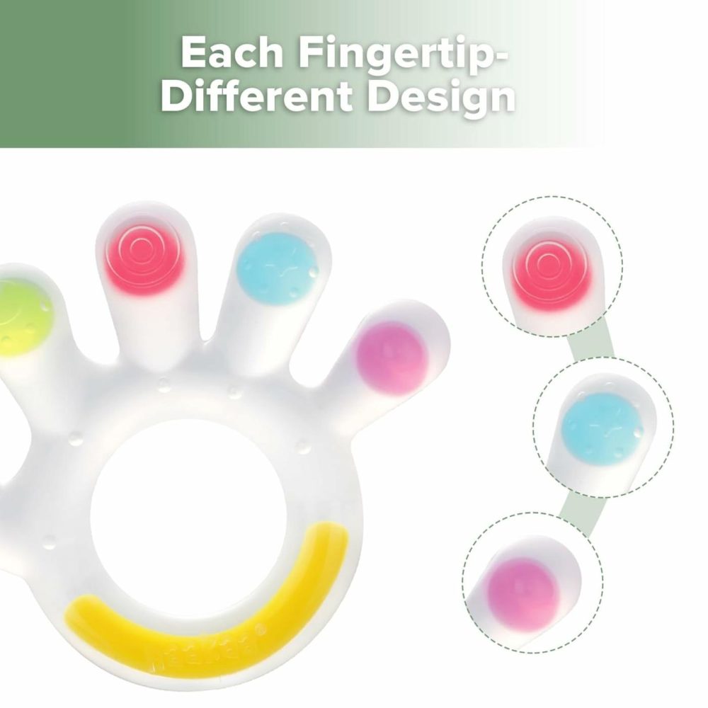 Palm Teether – Soft Silicone Baby Soothing Teether Pacifier – Frozen Teething Toy For 3M+ Babies – Bpa Free (1 Pack)  |  Teethers All Toys Multicolor