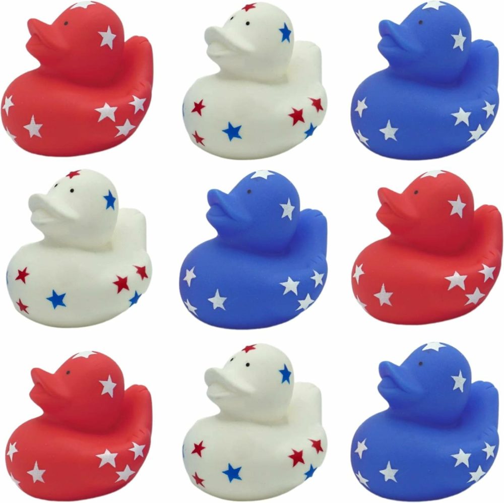 Patriotic Rubber Ducks (24 Pack) Bulk 2″ – 4Th Of July Party Favors  Patriotic Party Supplies Gifts Toys For Kids Adults Fourth Of July  Jeep Ducking  |  Bath Toys All Toys Bath Toys