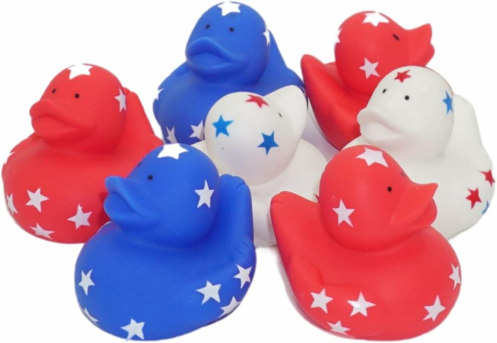 Patriotic Rubber Ducks (24 Pack) Bulk 2″ – 4Th Of July Party Favors  Patriotic Party Supplies Gifts Toys For Kids Adults Fourth Of July  Jeep Ducking  |  Bath Toys All Toys Bath Toys