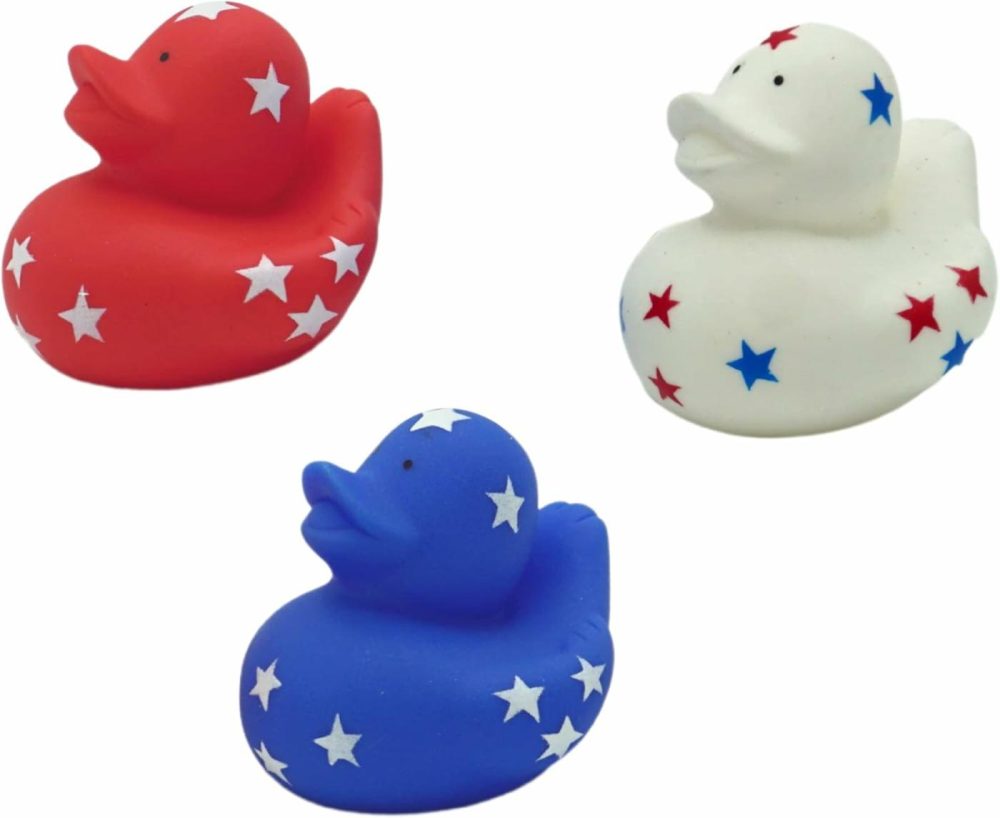 Patriotic Rubber Ducks (24 Pack) Bulk 2″ – 4Th Of July Party Favors  Patriotic Party Supplies Gifts Toys For Kids Adults Fourth Of July  Jeep Ducking  |  Bath Toys All Toys Bath Toys