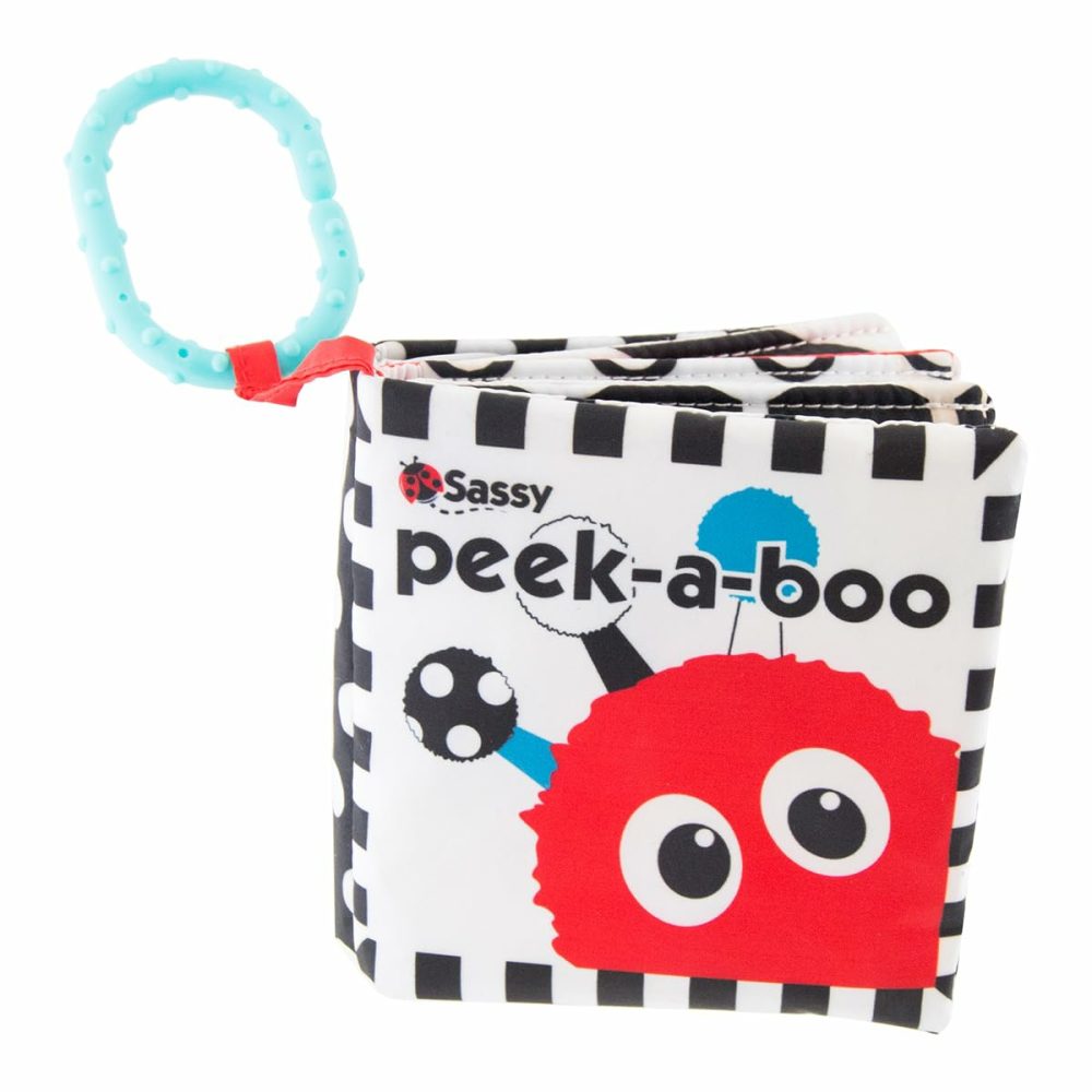 Peek-A-Boo Activity Book With Attachable Link For On-The-Go Travel  Sensory Play  Black & White  Ages 0+ Months  |  Car Seat & Stroller Toys All Toys Black & White