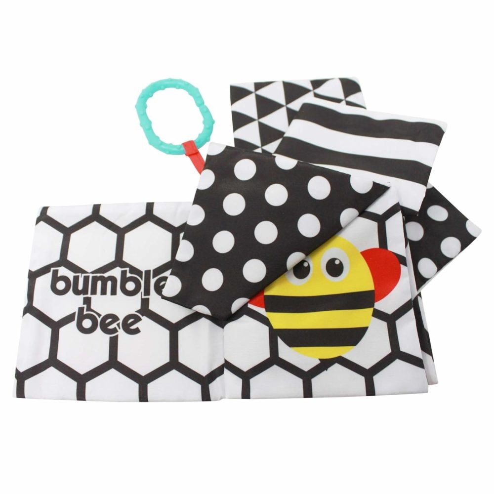 Peek-A-Boo Activity Book With Attachable Link For On-The-Go Travel  Sensory Play  Black & White  Ages 0+ Months  |  Car Seat & Stroller Toys All Toys Black & White