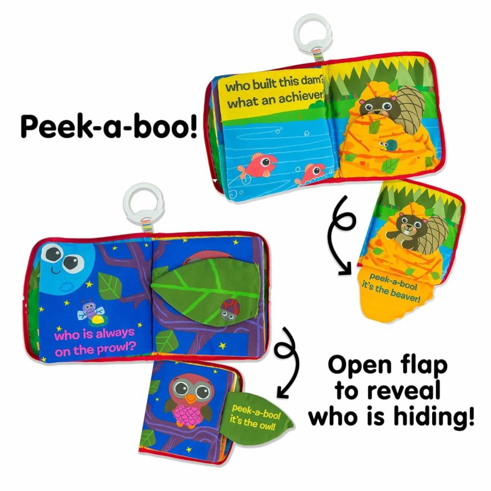 Peek-A-Boo Forest Soft Baby Book – Clip-On Cloth Book – Washable Crinkling Fabric Pages For Sensory Play – Teething And Learning Toys For Babies – 6 Months And Up  |  Teethers All Toys Teethers