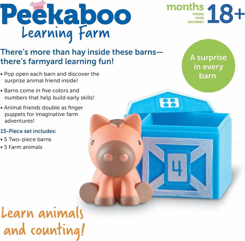 Peekaboo Learning Farm – 10 Pieces  Ages 18+ Months Toddler Learning Toys  Counting And Sorting Toys  Farm Animals Toys  |  Sorting & Stacking Toys All Toys Sorting & Stacking Toys