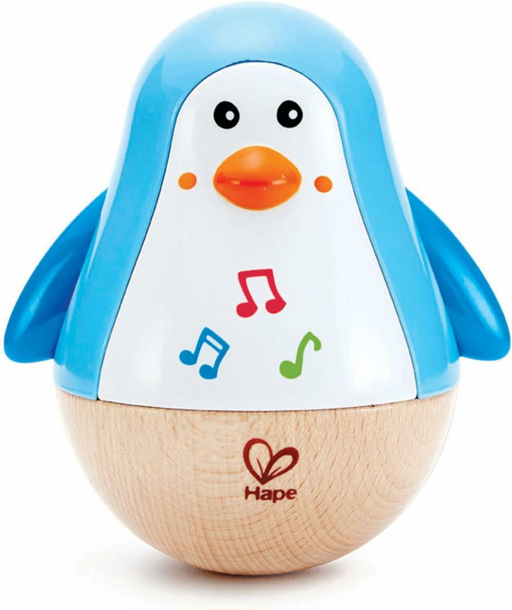 Penguin Musical Wobbler | Colorful Wobbling Melody Penguin  Roly Poly Toy For Kids 6 Months+  Multicolor  5” X 2” (E0331)   Blue  |  Musical Toys All Toys Blue