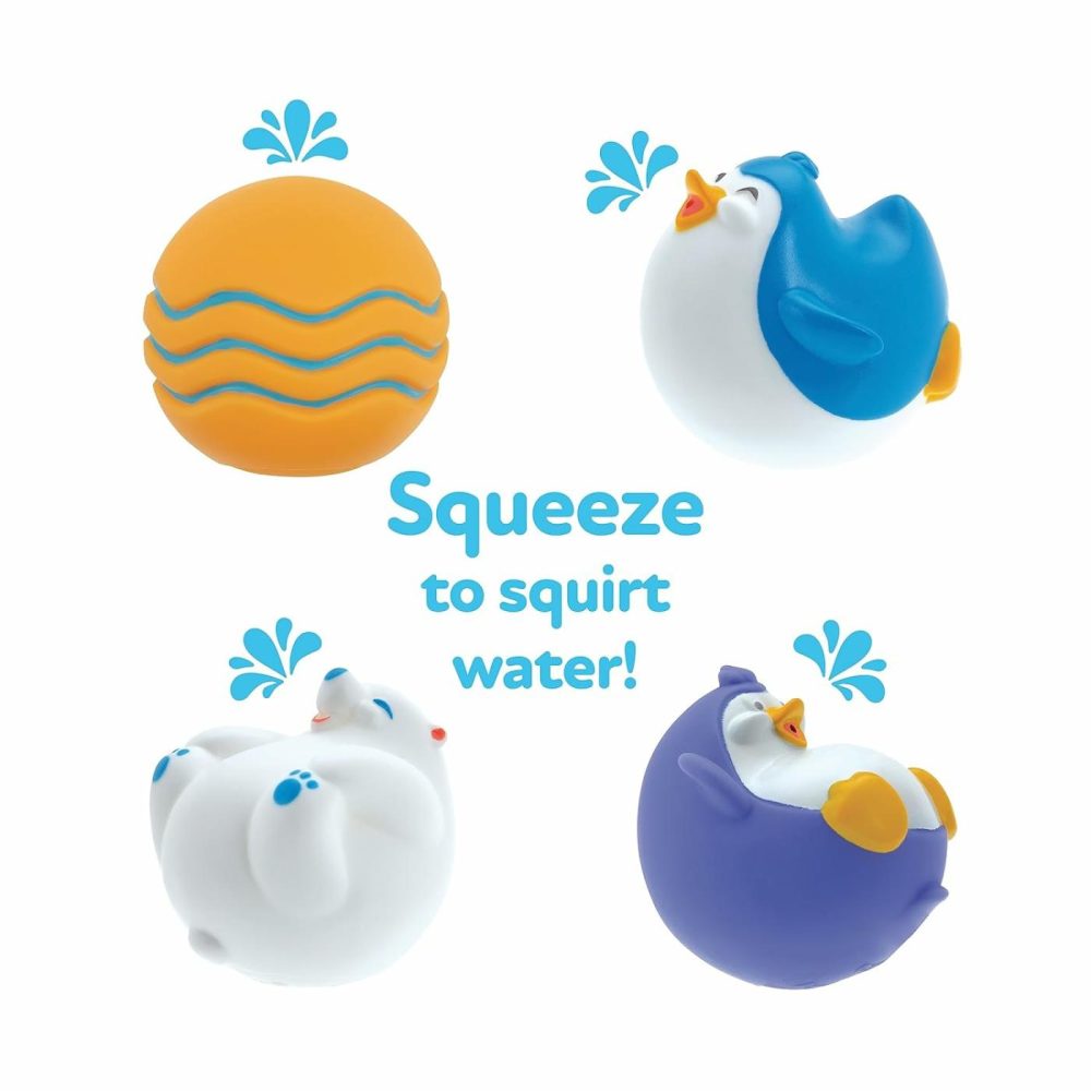 Penguin Slide Bath Toy Play Set With 4 Bath Squirters – Baby Bath Toys For Boys And Girls 12+ Months – Suction Cup Toy Attaches To Shower Wall  |  Bath Toys All Toys Bath Toys