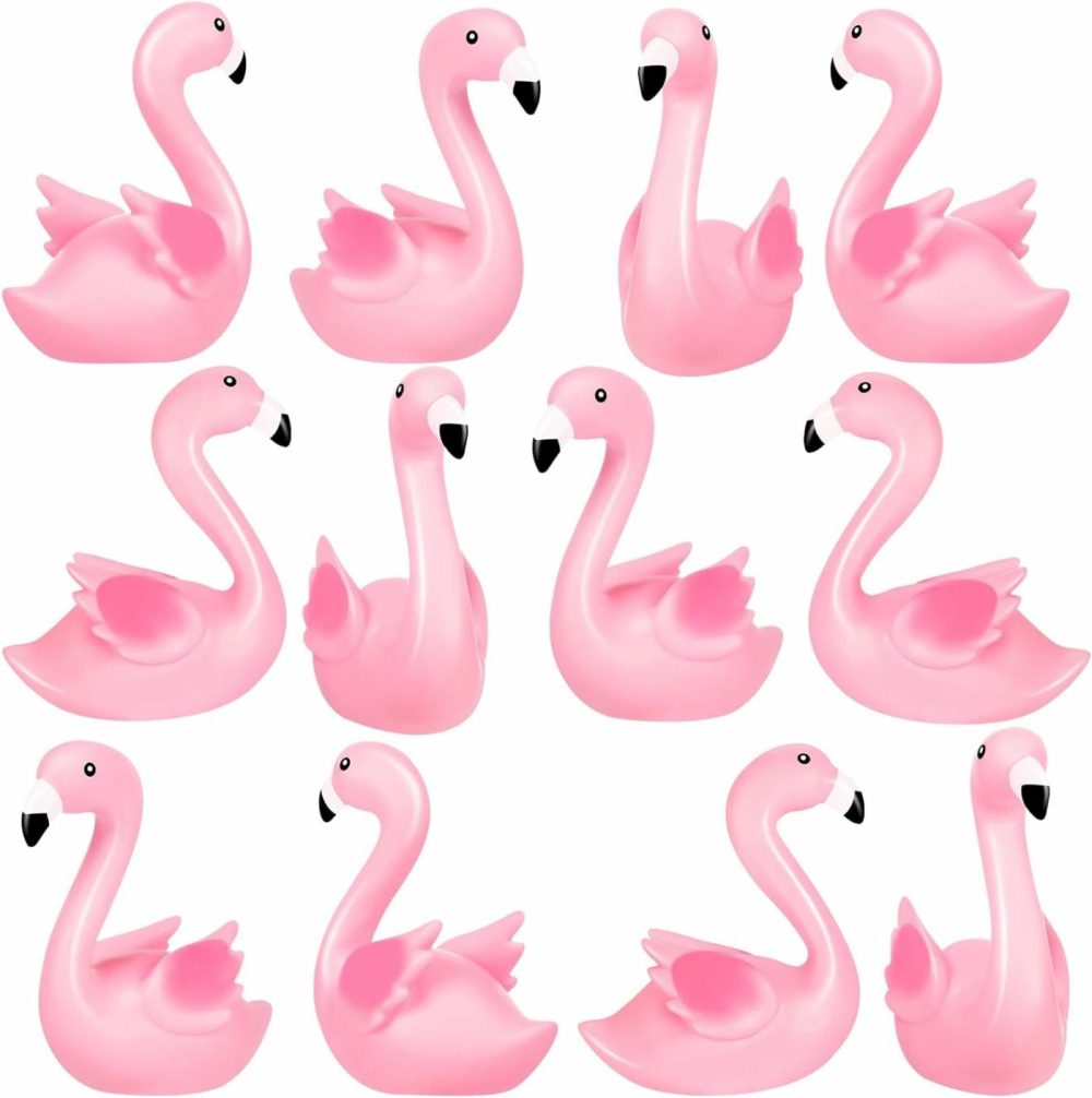 Pink Flamingo Rubber Duckies  12Pcs Bulk Flamingo Bath Toys For Kids Small Flamingo Rubber Duck Cake Decorations  Birthday Gifts  Classroom Prizes  |  Bath Toys All Toys Bath Toys