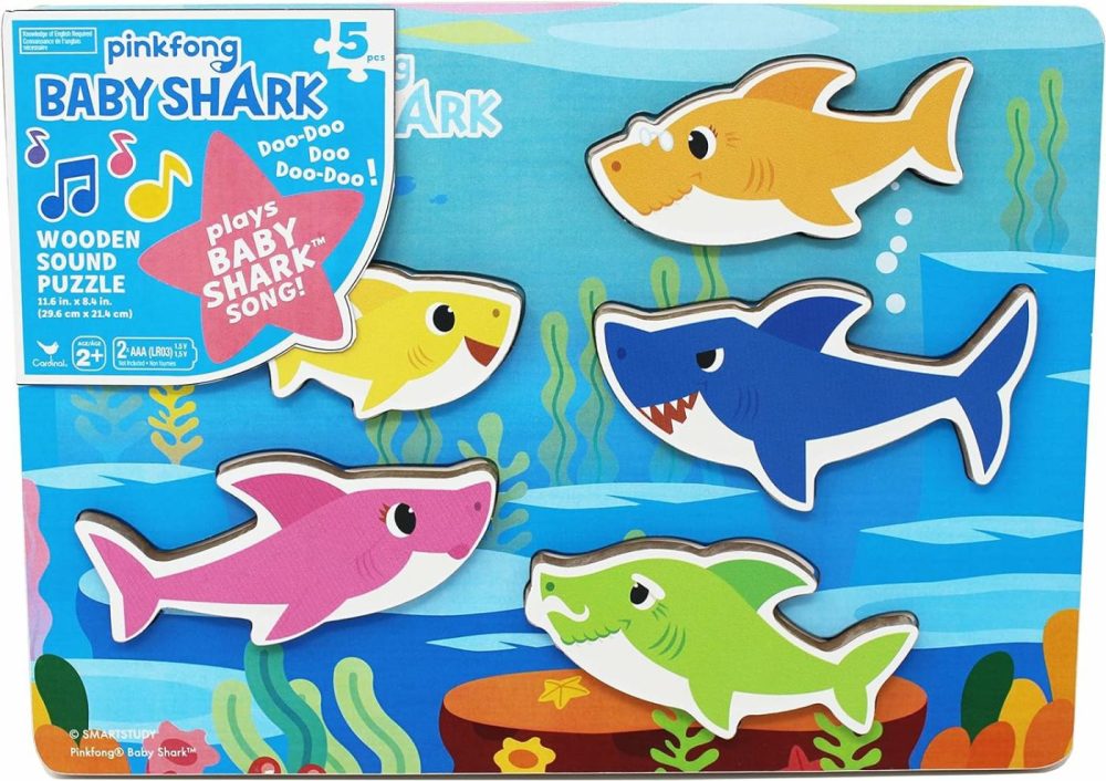 Pinkfong Baby Shark Musical Wood Sound Puzzle- Plays Song | Baby Shark Toys | Toddler Toys | Kids Toys | Baby Shark Birthday Decorations For Ages 2+  |  Musical Toys All Toys Chunky Wood Sound Puzzle