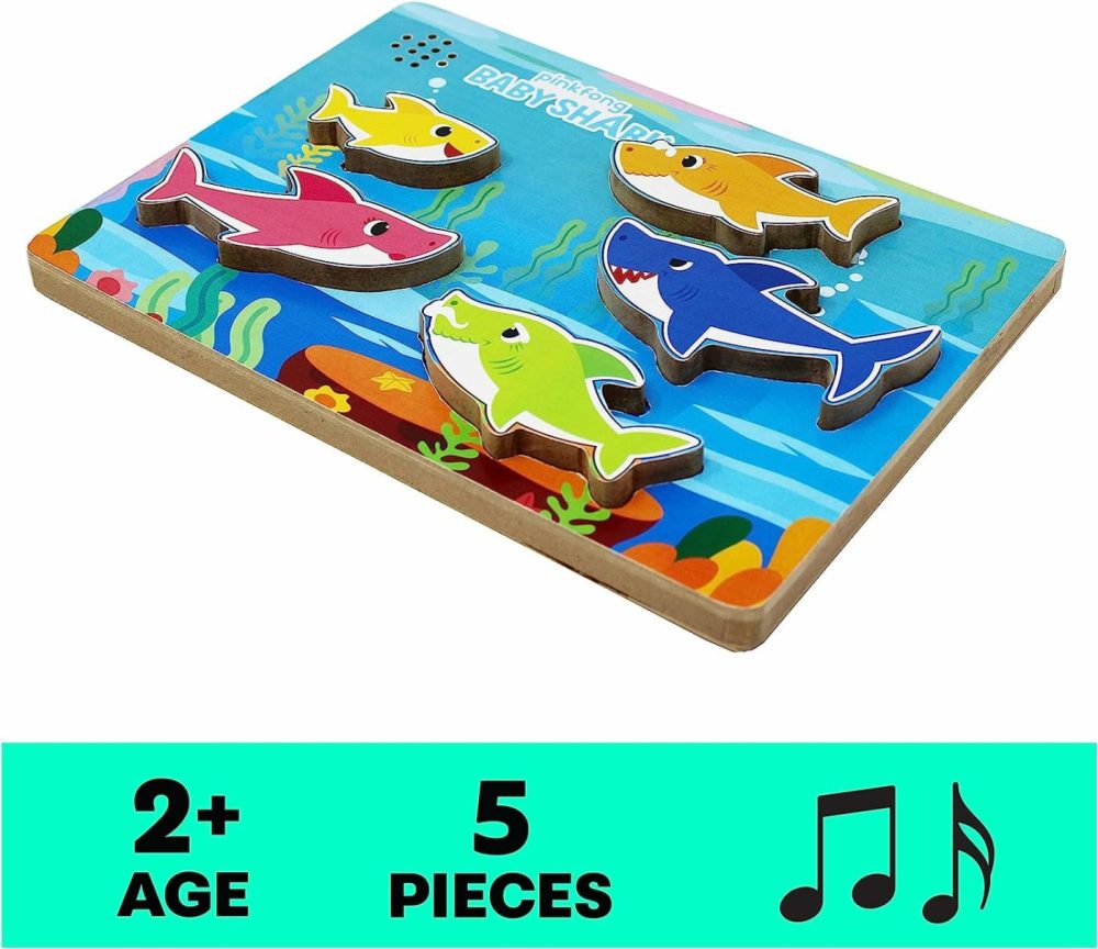 Pinkfong Baby Shark Musical Wood Sound Puzzle- Plays Song | Baby Shark Toys | Toddler Toys | Kids Toys | Baby Shark Birthday Decorations For Ages 2+  |  Musical Toys All Toys Chunky Wood Sound Puzzle