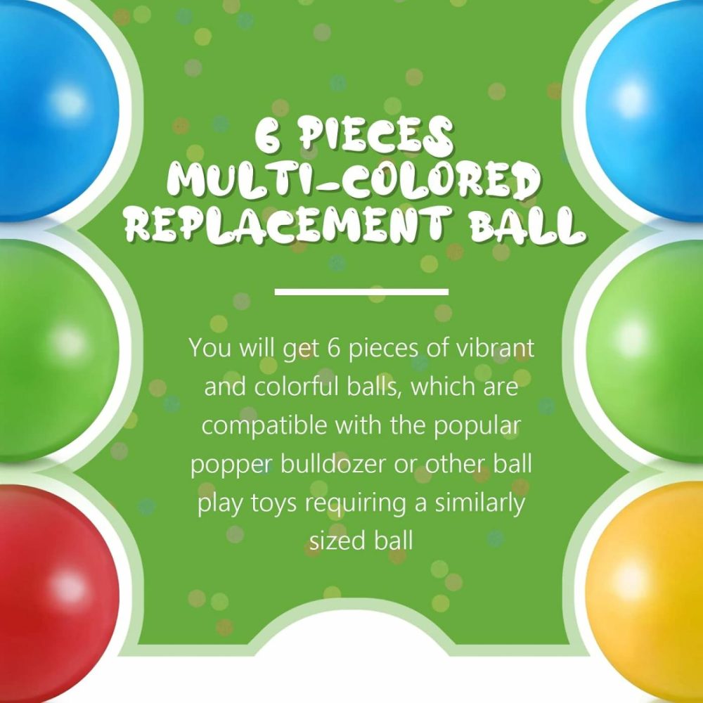 Plastic Balls Multi Colored Replacement Toy Balls Crush Proof Bulldozer Balls Soft Plastic Air Filled Ocean Balls For Toddlers 1.75 Inch Balls Toys (6 Pieces)  |  Balls All Toys Balls