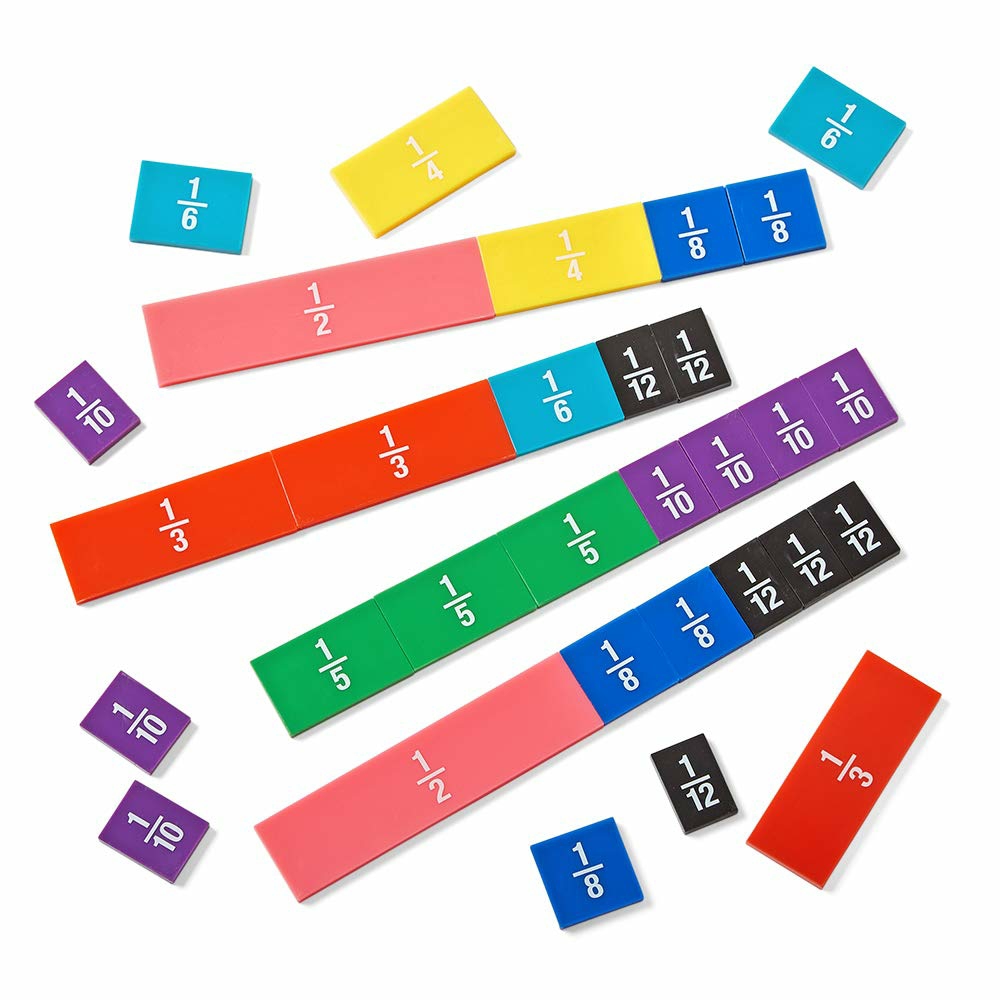 Plastic Double-Sided Decimal And Fraction Tiles  Montessori Math Materials  Fraction Manipulatives  Unit Fraction  Fraction Bars Math Manipulatives  Homeschool Supplies (Set Of 51)  |  Sorting & Stacking Toys All Toys 9 colors