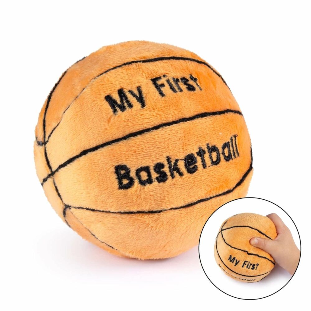 Plush Baby Basketball Rattle | Baby Basketball Toy | Learning Content | Great Gift For Baby And Toddler Girls Or Boys | 0-36 Months  |  Rattles & Plush Rings All Toys multicolored