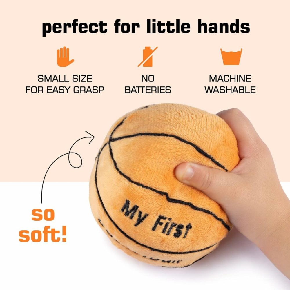 Plush Baby Basketball Rattle | Baby Basketball Toy | Learning Content | Great Gift For Baby And Toddler Girls Or Boys | 0-36 Months  |  Rattles & Plush Rings All Toys multicolored