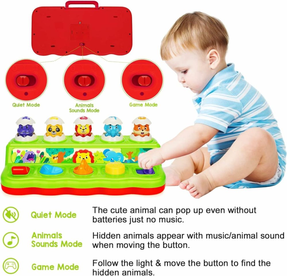 Pop Up Animals Toy With Music & Sound  Early Developmental Toy For 12-18 Months Baby  Infants & Toddlers,1 Year Old Girls & Boys  |  Musical Toys All Toys