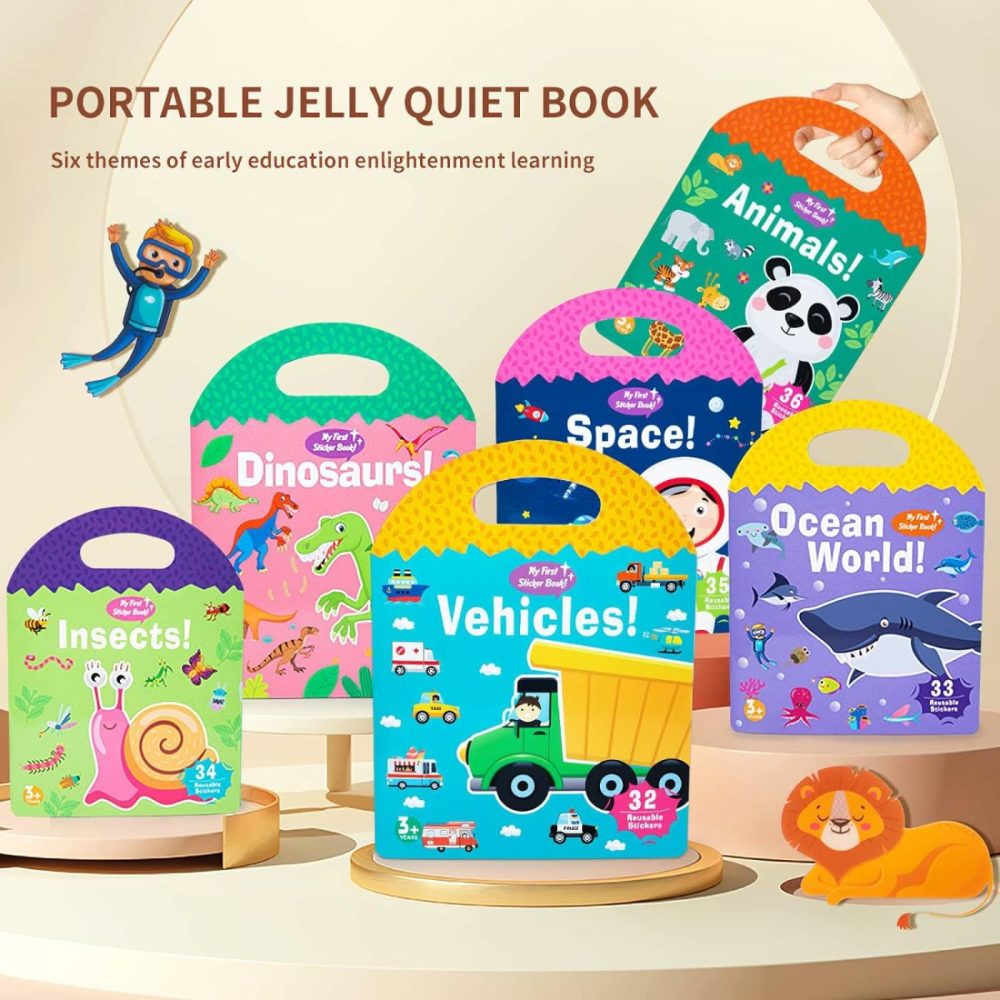 Portable Jelly Sticker Quiet Book For Toddlers  Montessori Busy Book  Preschool Learning Activities Travel Toys (Ocean)  |  Sorting & Stacking Toys All Toys Ocean