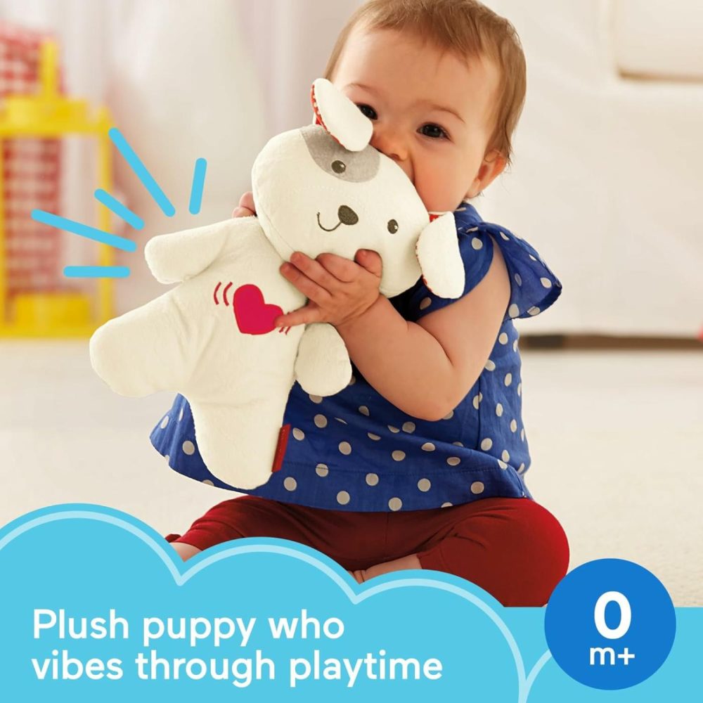 Portable Sound Machine Calming Vibrations Cuddle Soother Plush Dog Infant Toy With Music For Newborns  |  Musical Toys All Toys