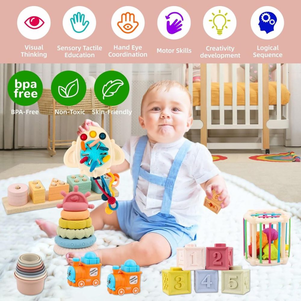 Premium Baby Toys For 6-18 Months  8 In 1 Montessori Toys Set  Educational Learning Toys For Toddlers 1-3 Years Old Trendy Babies Gifts For Boys & Girls  |  Sorting & Stacking Toys All Toys Sorting & Stacking Toys