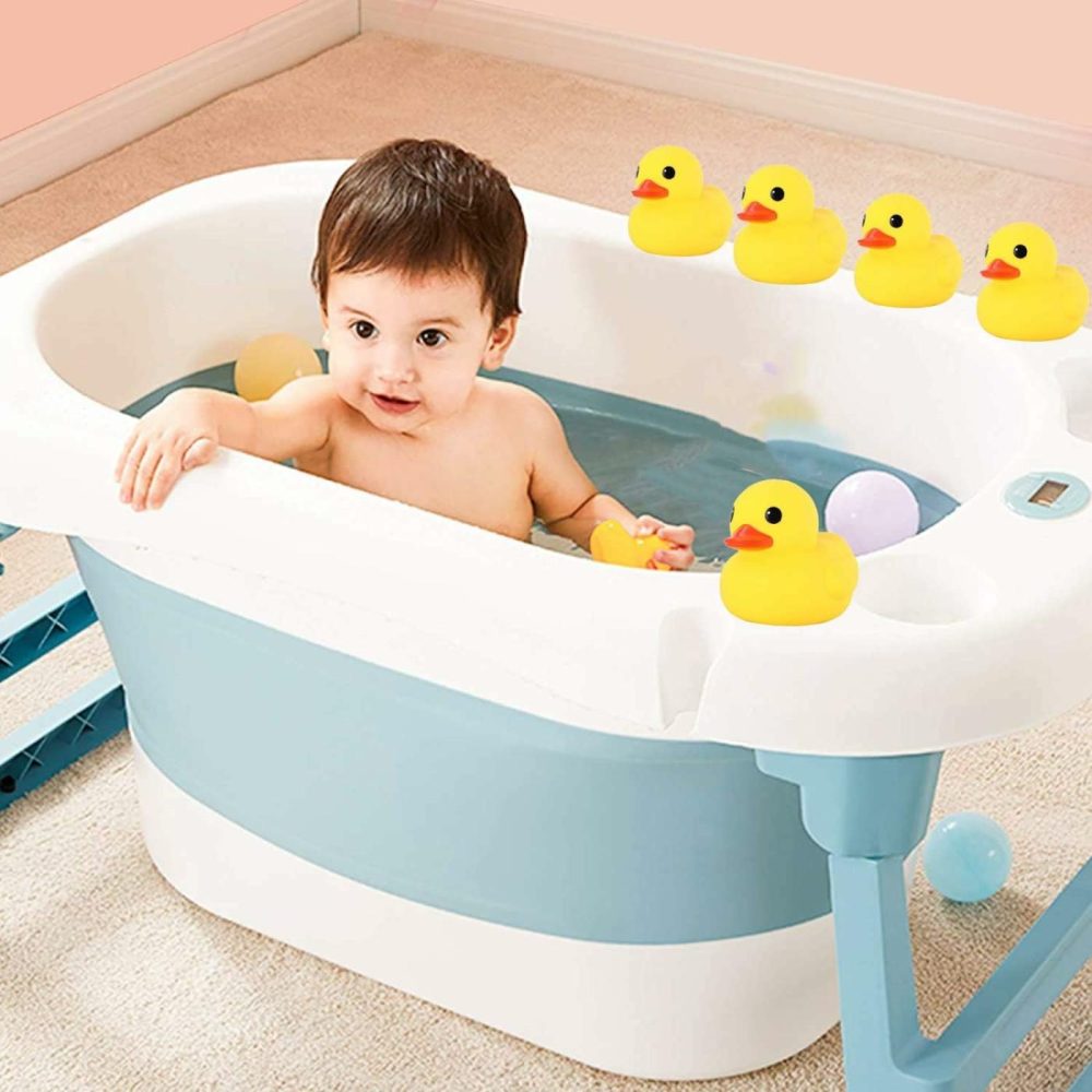 Preschool Bath Toys Rubber Floating Squeaky Baby Wash Shower Toy For Toddlers Kids Party Decoration 12 Pcs (Yellow Duck)  |  Bath Toys All Toys Bath Toys