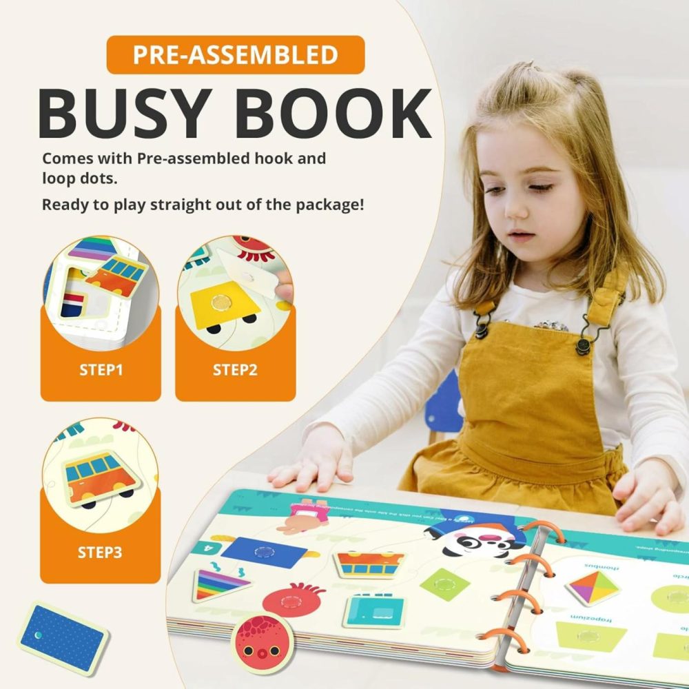 Preschool Busy Book For Toddlers 1-3 Years Old  Pre-Assembled  Learning Activity Sticker Book With 12 Different Theme Pages  Montessori Educational Toy For Kids 2 3 4  |  Sorting & Stacking Toys All Toys Sorting & Stacking Toys