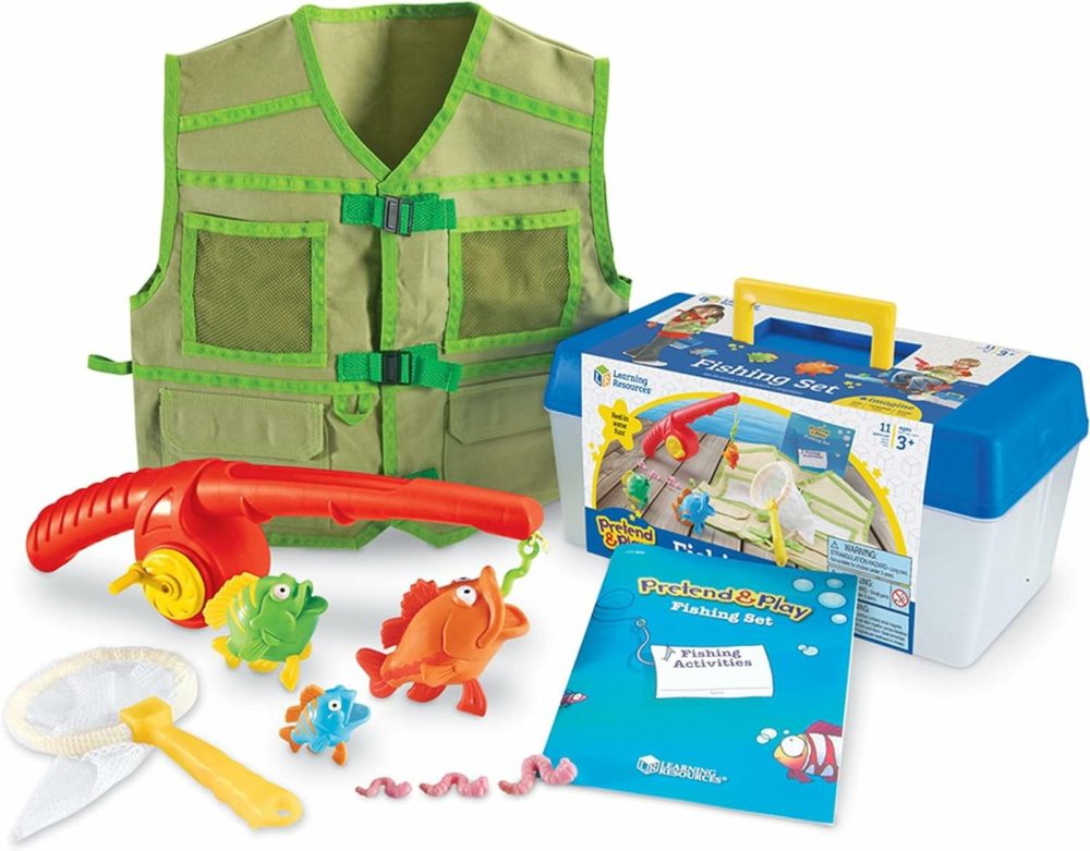 Pretend & Play Fishing Set – 11 Pieces  Ages 3+ Toddler Pretend Play Toys  Preschool Learning Toys  Fishing Pole For Kids  Fisherman Costume  |  Sorting & Stacking Toys All Toys Sorting & Stacking Toys