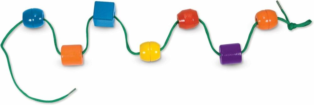 Primary Lacing Beads – Educational Toy With 8 Wooden Beads And 2 Laces  |  Sorting & Stacking Toys All Toys Sorting & Stacking Toys