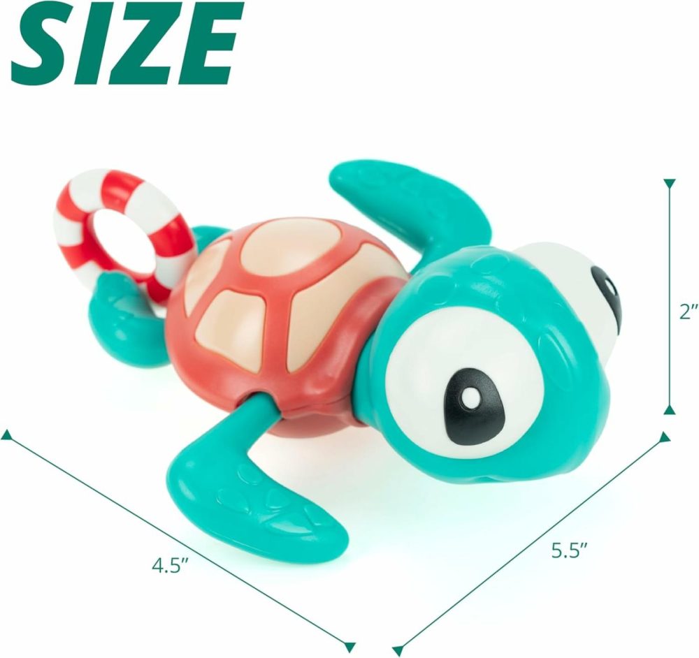 Pull-String Swimming Sea Friends Bath Toy For Kids (Turtle With Swim Ring)  |  Bath Toys All Toys Bath Toys