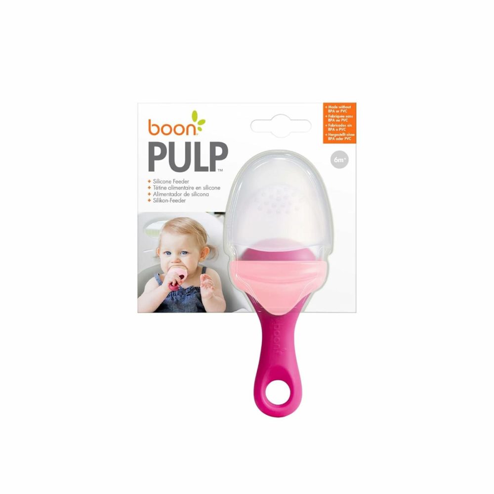 Pulp Silicone Baby Fruit Feeder – Soft Silicone Baby Feeding – Fruit And Vegetable Baby Led Weaning Supplies – Baby Feeding Essentials – Pink/Blush – 1 Count  |  Teethers All Toys Teethers