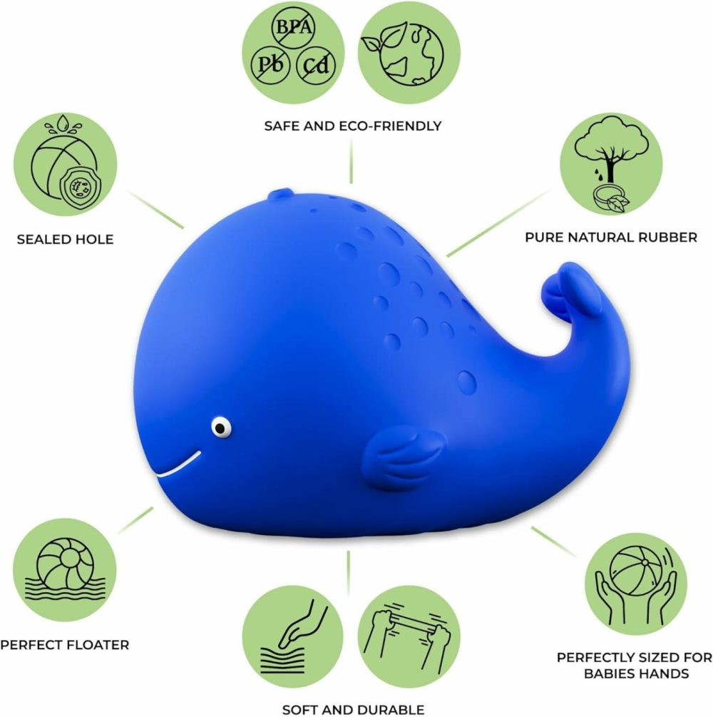 Pure Natural Rubber Bath Toy – Kala The Whale Baby Toy – Hole Free Bath Toys  Bpa Free Bath Toys For Infants  Without Holes Sealed Natural Rubber Baby Toy  |  Bath Toys All Toys Bath Toys