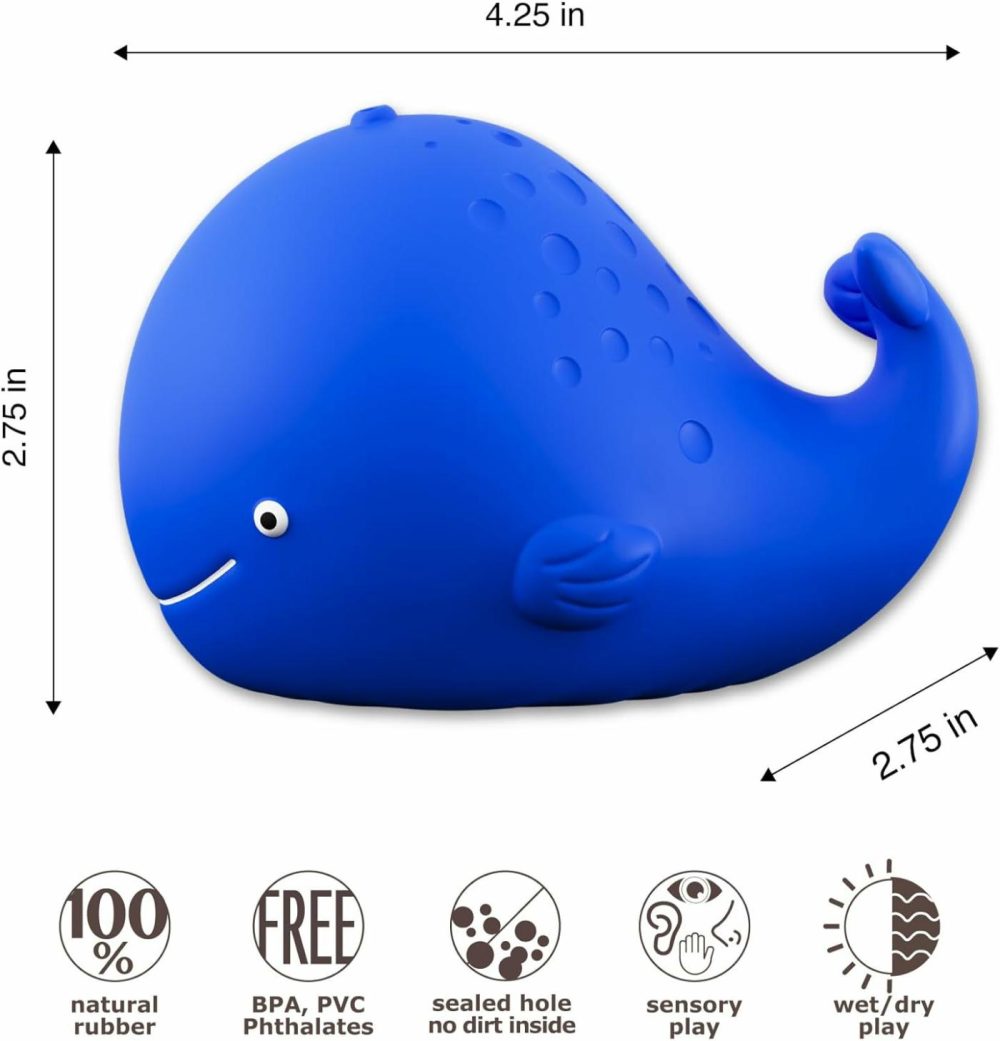 Pure Natural Rubber Bath Toy – Kala The Whale Baby Toy – Hole Free Bath Toys  Bpa Free Bath Toys For Infants  Without Holes Sealed Natural Rubber Baby Toy  |  Bath Toys All Toys Bath Toys