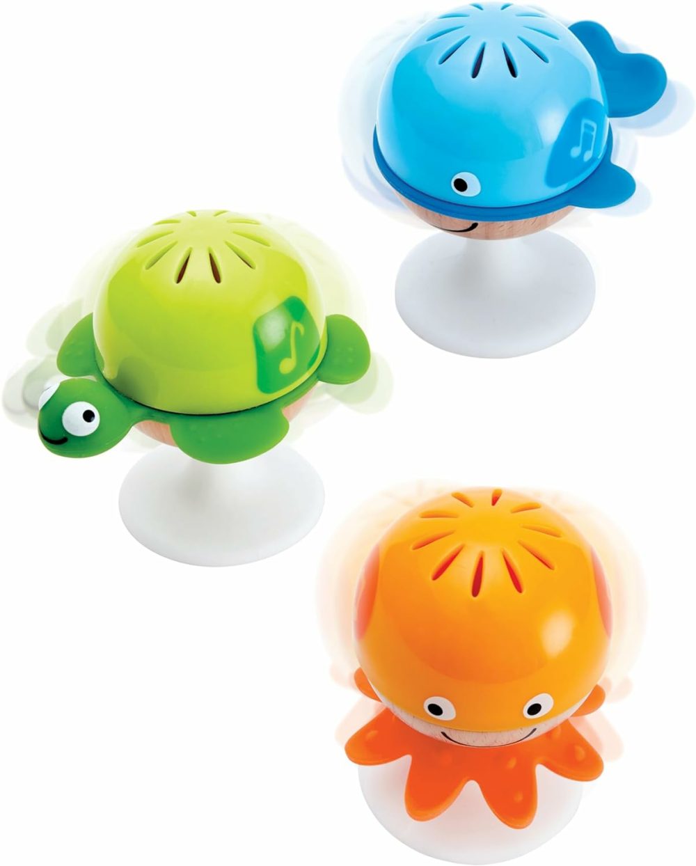 Put-Stay Rattle Set | Three Sea Animal Suction Rattle Toys  Baby Educational Toy Set  Multi  5” X 2” (E0330)  |  Rattles & Plush Rings All Toys Multi