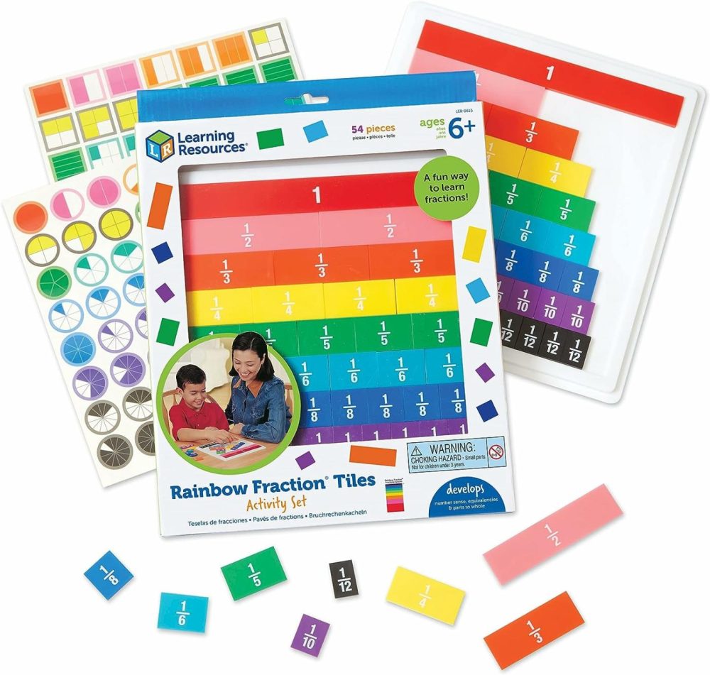 Rainbow Fraction Tiles – 54 Pieces  Ages 6+ Early Math Skills  Visual Aid  Math For Kids  Teacher Supplies  |  Sorting & Stacking Toys All Toys Sorting & Stacking Toys