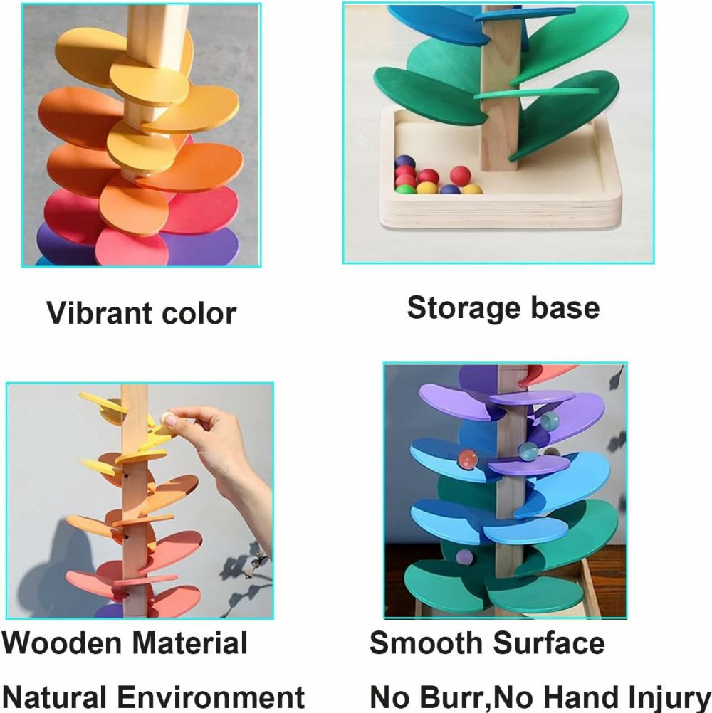 Rainbow Musical Tree Building Blocks Toy Ball Drop Toy For Kids,Wooden Marble Music Tree Educational Montessori Toy Boy & Girl Gifts  |  Musical Toys All Toys