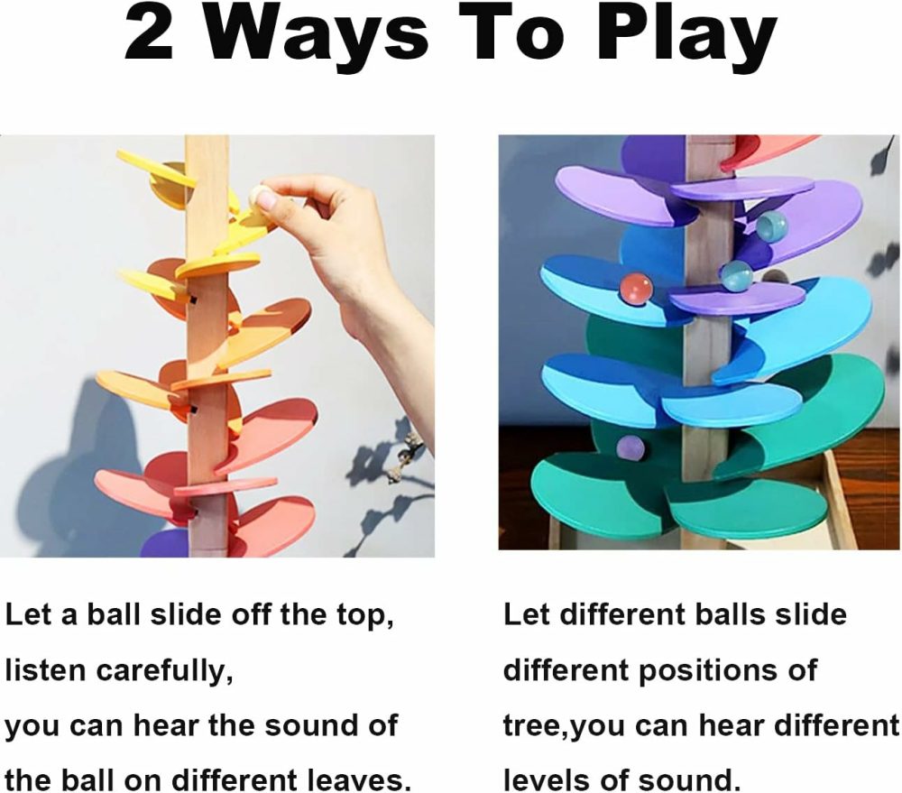 Rainbow Musical Tree Building Blocks Toy Ball Drop Toy For Kids,Wooden Marble Music Tree Educational Montessori Toy Boy & Girl Gifts  |  Musical Toys All Toys