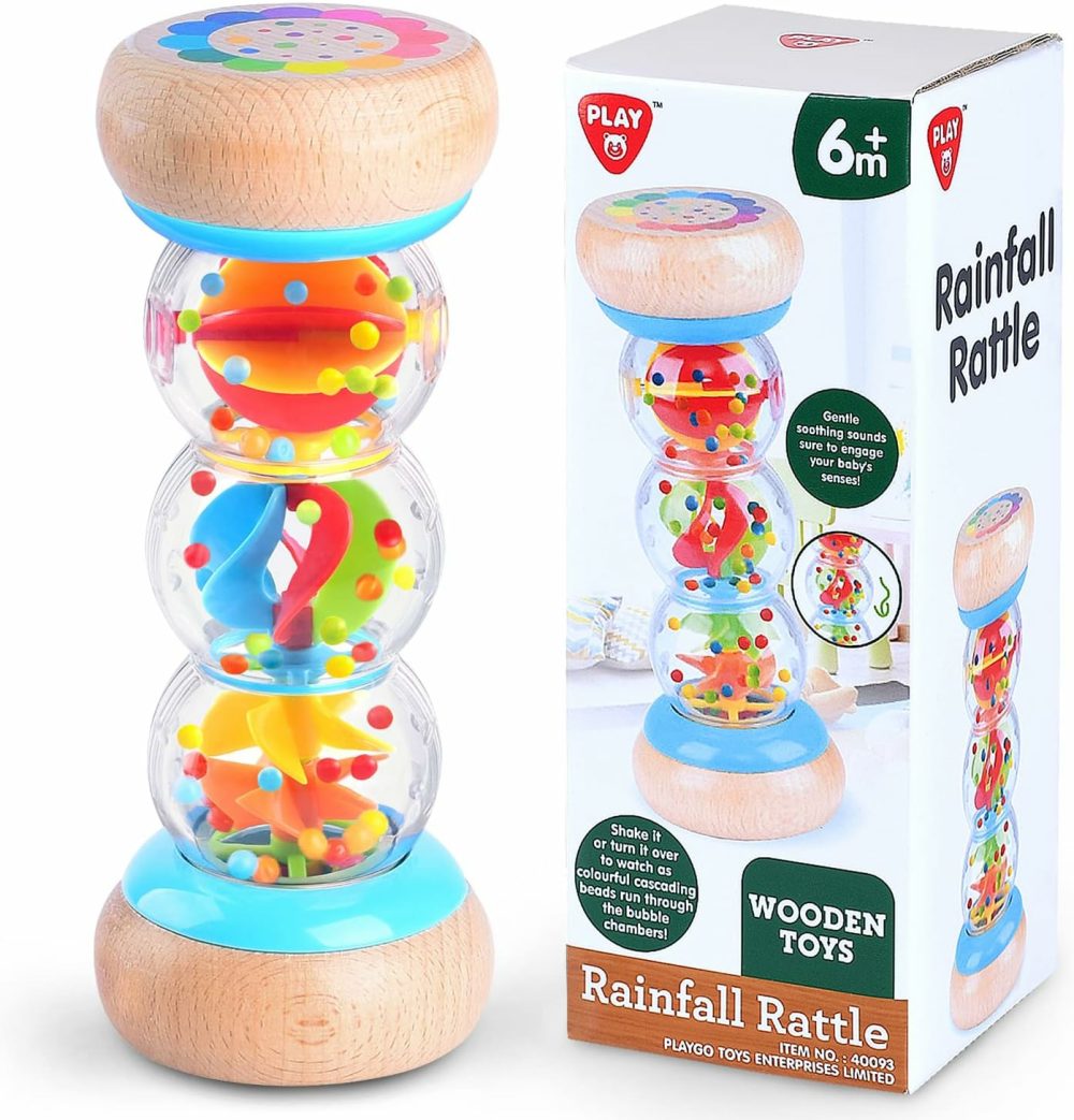 Rainmaker – 7 Inch Wooden Rain Stick Montessori Toys For Babies 6-12 Months,Baby Rattle Shaker Sensory Developmental Toy,Raindrops Musical Instrument Baby Musical Toys For 1 Year Old Toddler Kids  |  Rattles & Plush Rings All Toys Rattles & Plush Rings