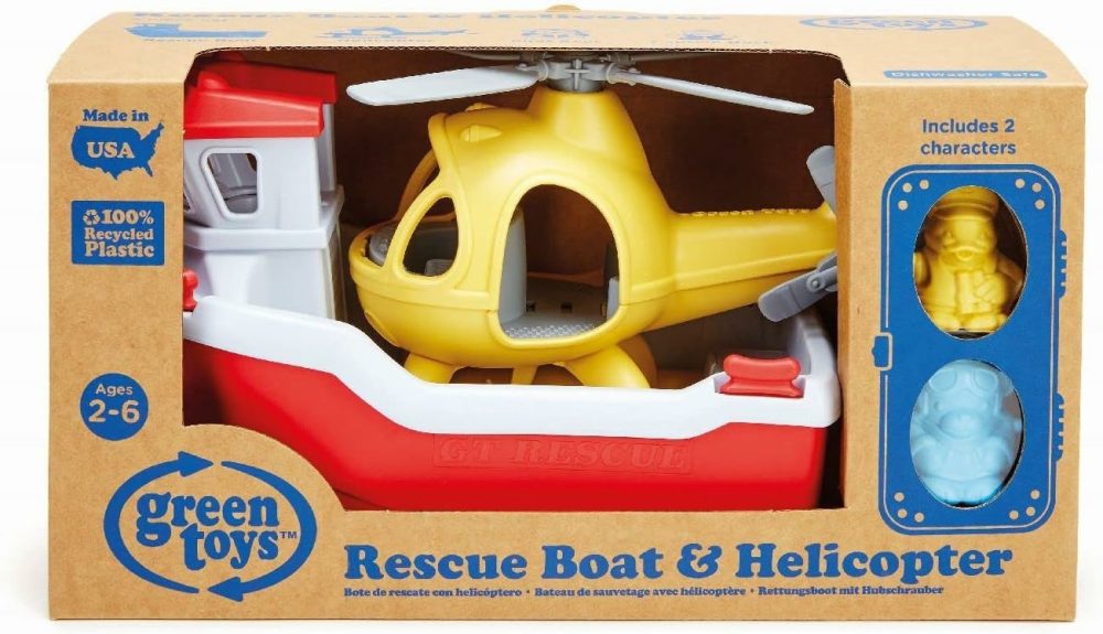 Rescue Boat With Helicopter Red  1 Ea  |  Car Seat & Stroller Toys All Toys Car Seat & Stroller Toys