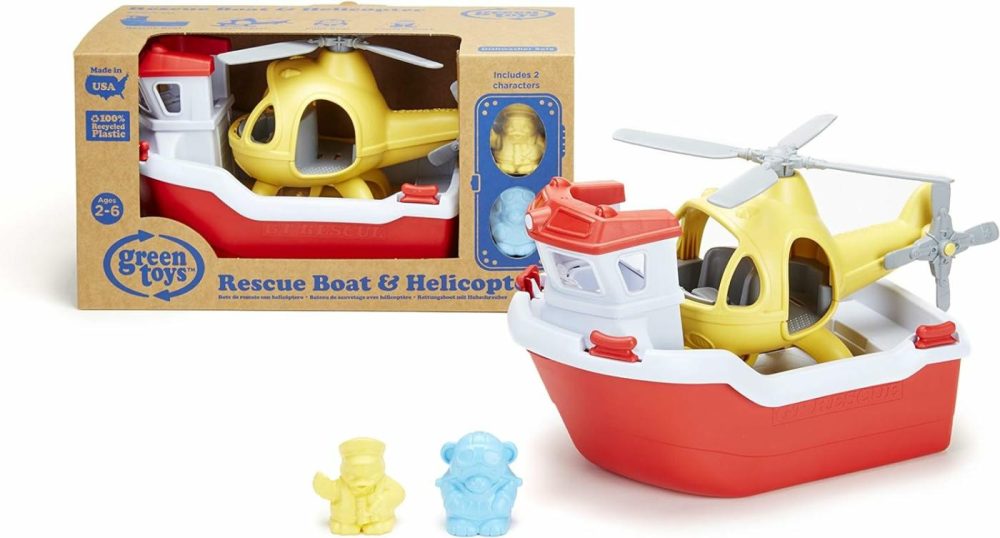 Rescue Boat With Helicopter Red  1 Ea  |  Car Seat & Stroller Toys All Toys Car Seat & Stroller Toys